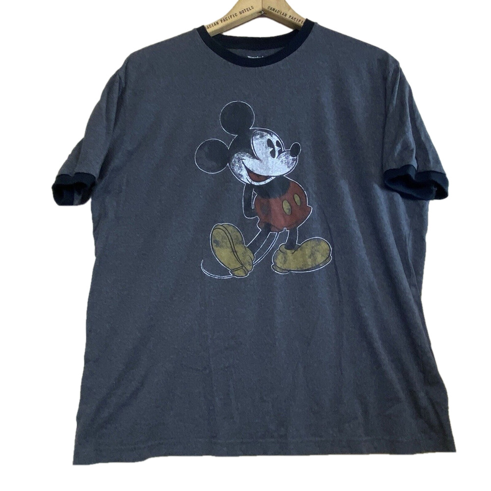 Disney Parks Mickey Mouse Men’s T-shirt Hanes Size XL Grey